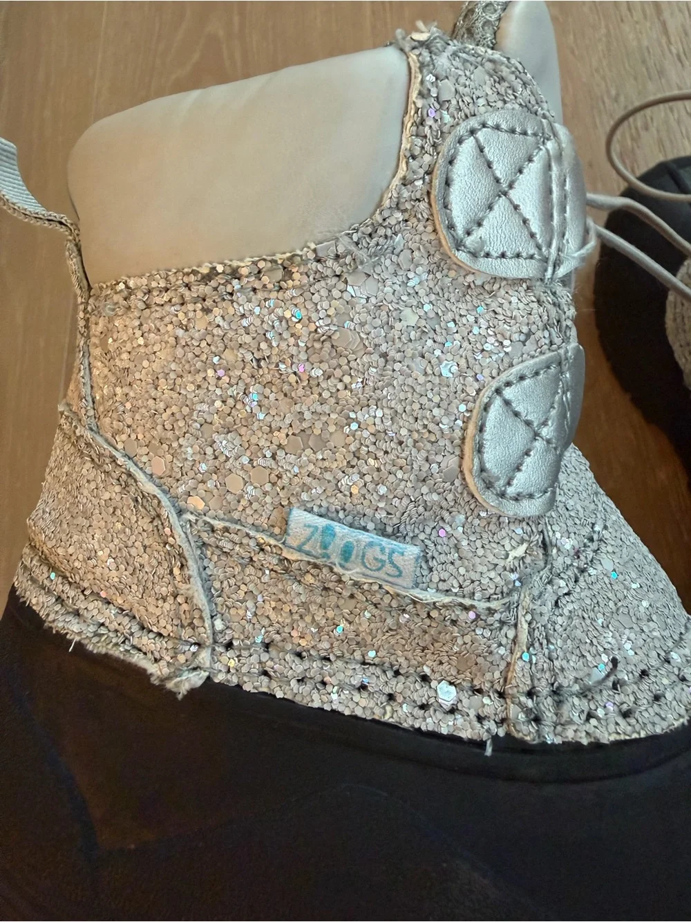 Zoogs Girls Silver Glitter Snow Boots Black Size 9